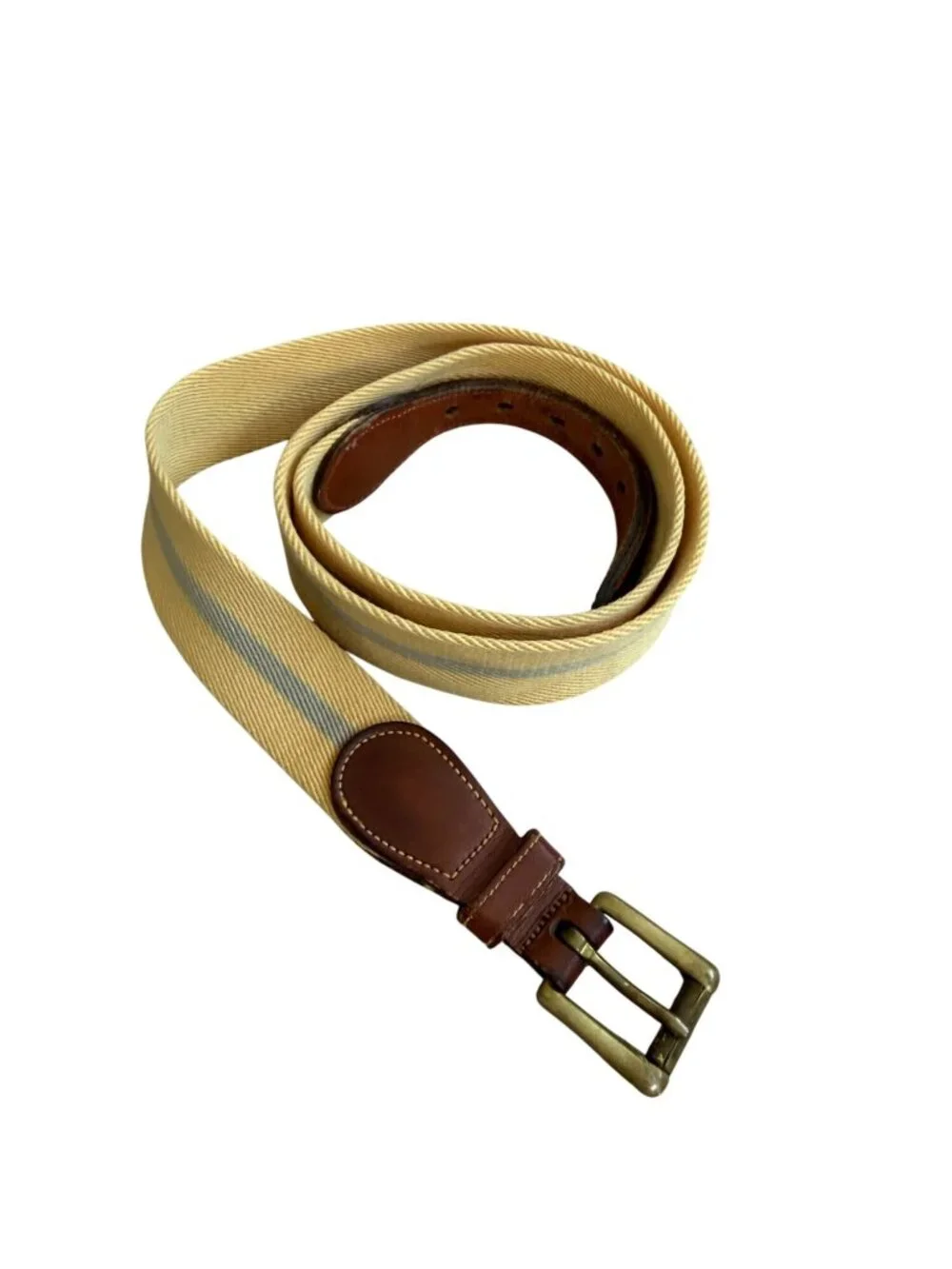 DOONEY & BOURKE Men’s Vintage Brass Canvas Yellow Belt Size 40